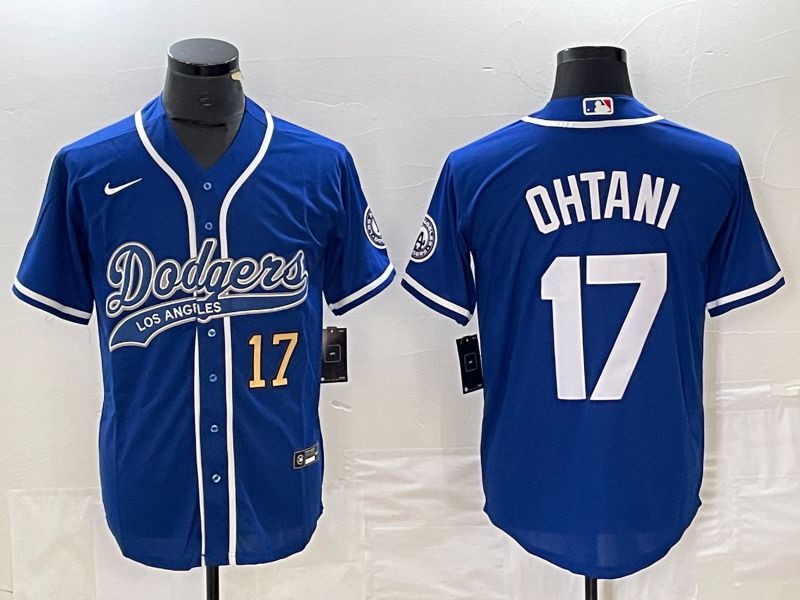 Men Los Angeles Dodgers #17 Ohtani Blue Nike Game MLB Jersey style 4->los angeles dodgers->MLB Jersey